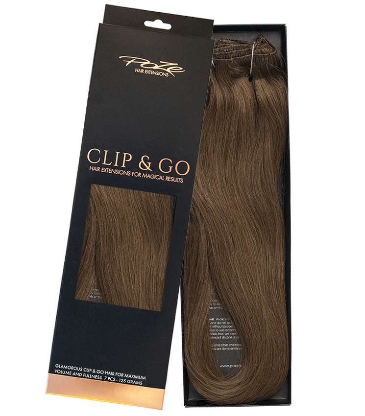 Poze Standard Clip & Go Hair Extensions - 125g Lovely Brown 6B - 40cm