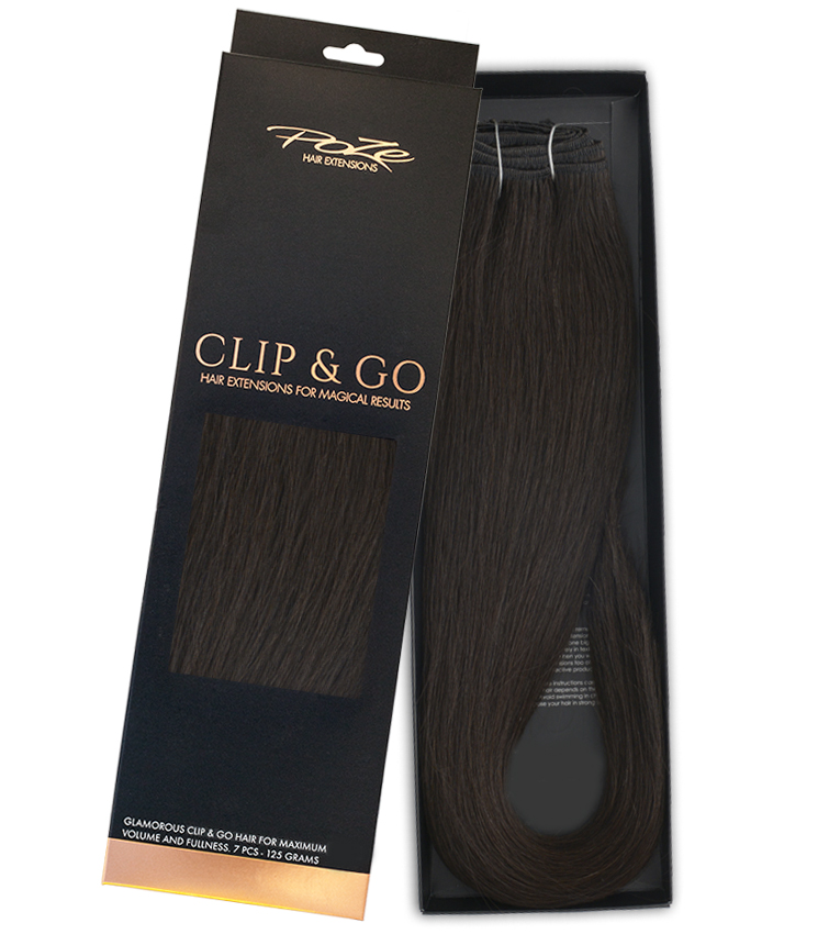 Poze Standard Clip & Go Hair Extensions - 125g Midnight Brown 1B - 60cm