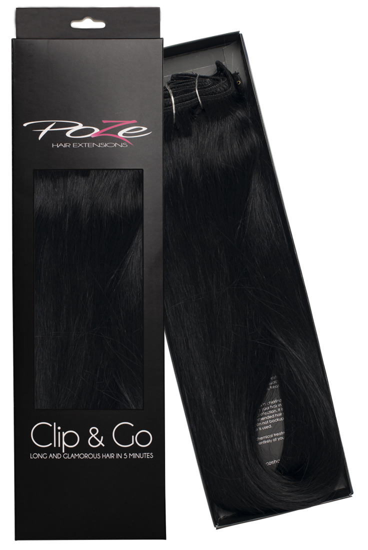 Poze Standard Clip & Go Hair Extensions - 125g Midnight Black 1N - 50cm