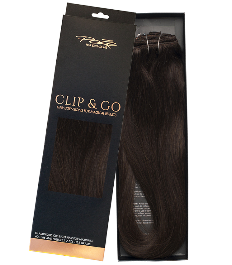 Poze Standard Clip & Go Hair Extensions - 125g Dark Espresso Brown 2B - 60cm