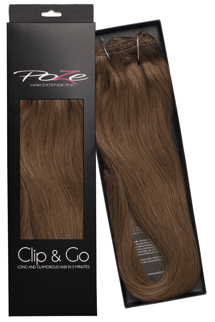Poze Standard Clip & Go Hair Extensions - 125g Lovely Brown 6B - 60cm
