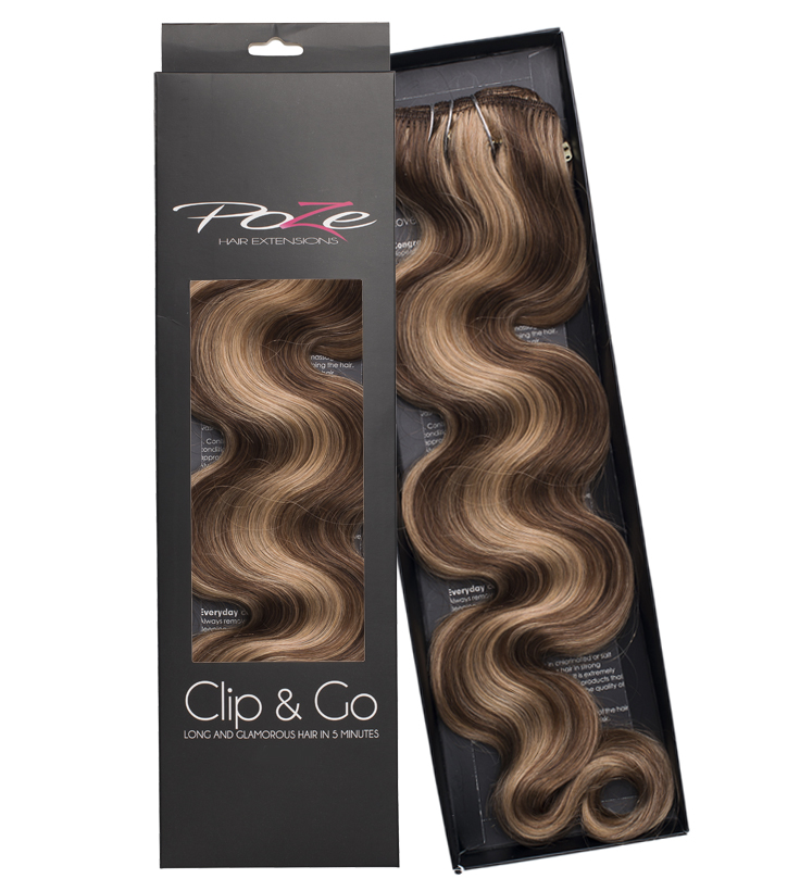 Poze Standard Wavy Clip & Go Hair Extensions - 125g Sandy Brown Mix 10B/7BN - 55cm
