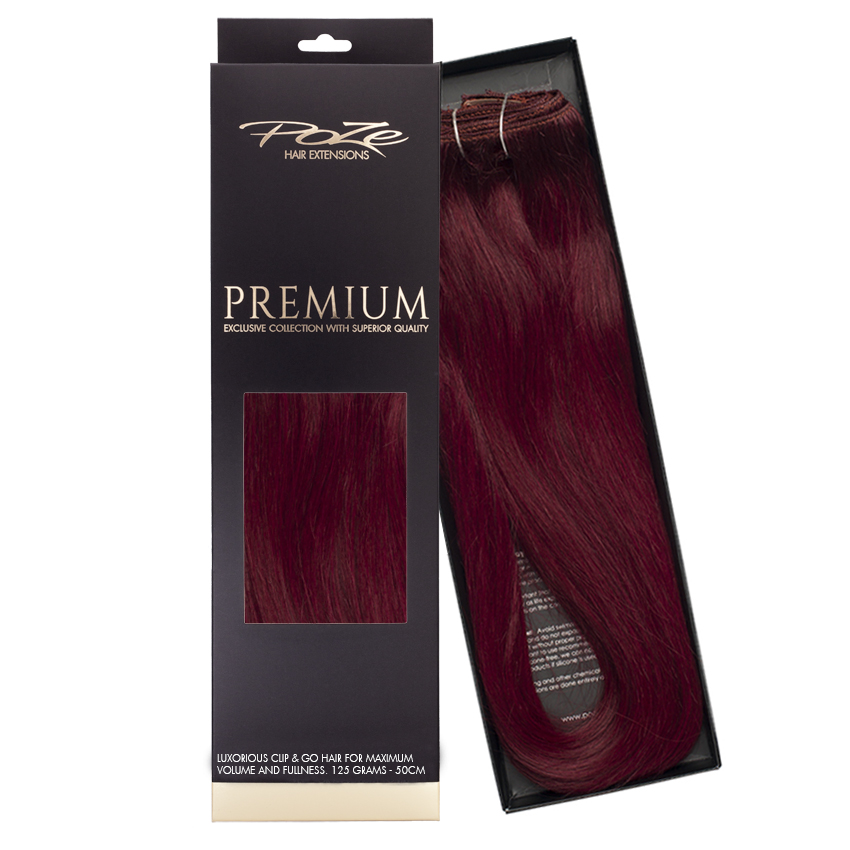 Poze Premium Clip & Go Hair Extensions - 125g Red Passion 5RV - 50cm