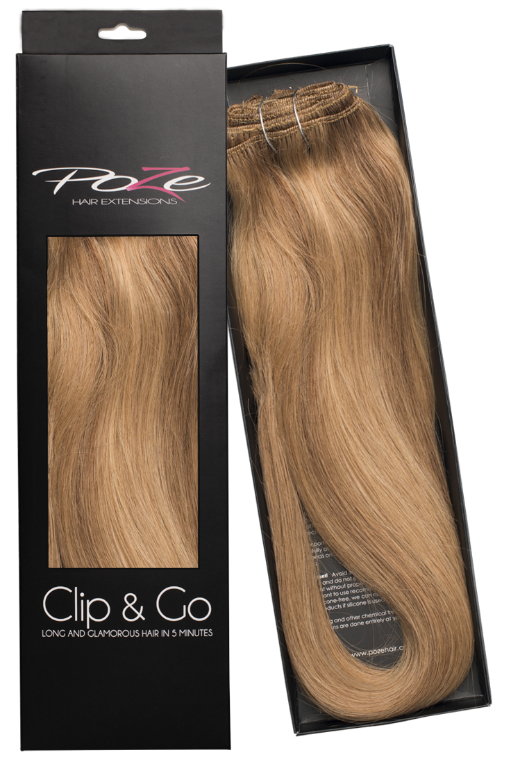 Poze Standard Clip & Go Hair Extensions - 125g Brown Ashblonde Mix 10B/8B - 50cm