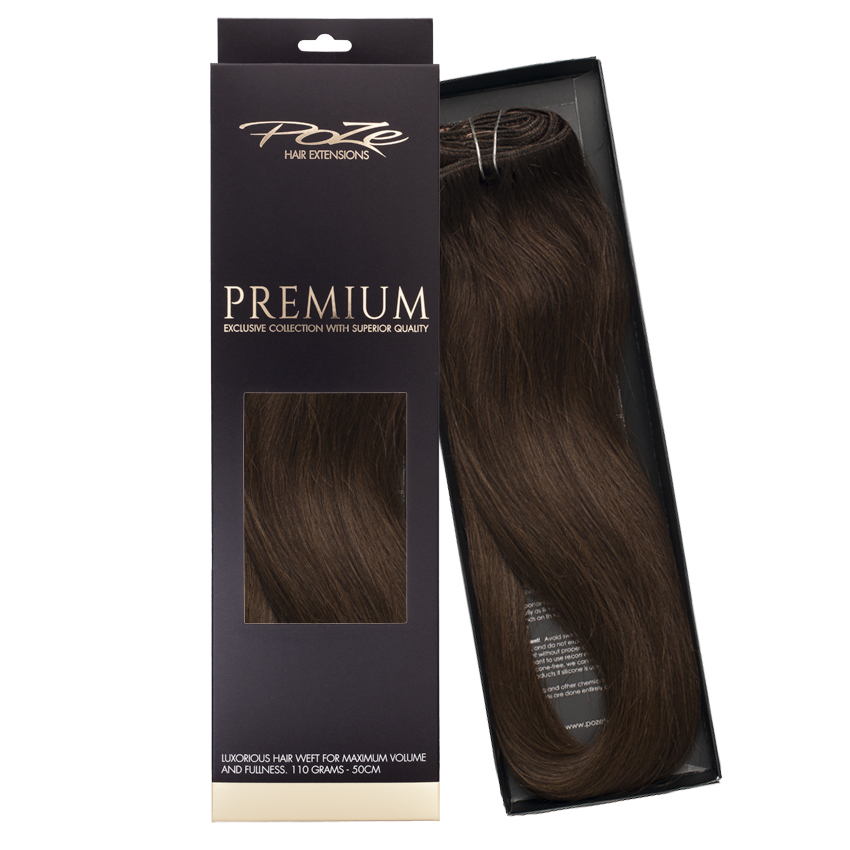 Poze Premium Hair Weft - 110g Chocolate Brown 4B - 60cm