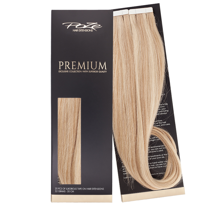 Poze Premium Tape On Hair Extensions - 52g Glam Blonde 10B/11N - 50cm