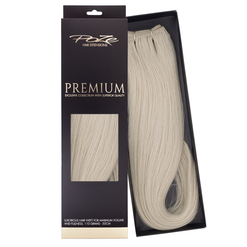Poze Premium Hair Weft - 110g Platinum Ash 12AS - 50cm
