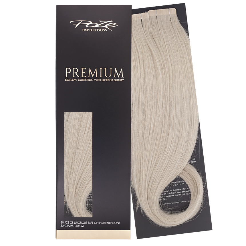 Poze Premium Tape On Hair Extensions - 52g Platinum Ash 12AS - 50cm