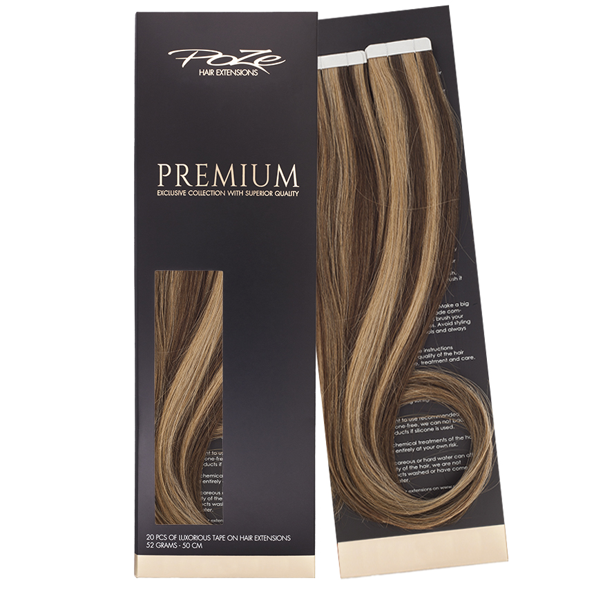 Poze Premium Tape On Hair Extensions - 52g Chocco Cola Mix 4B/9G - 50cm