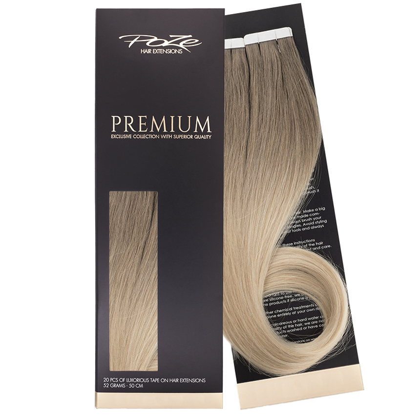 Poze Premium Tape On Hair Extensions - 52g Ash Mix Balayage 8A/10NV - 50cm