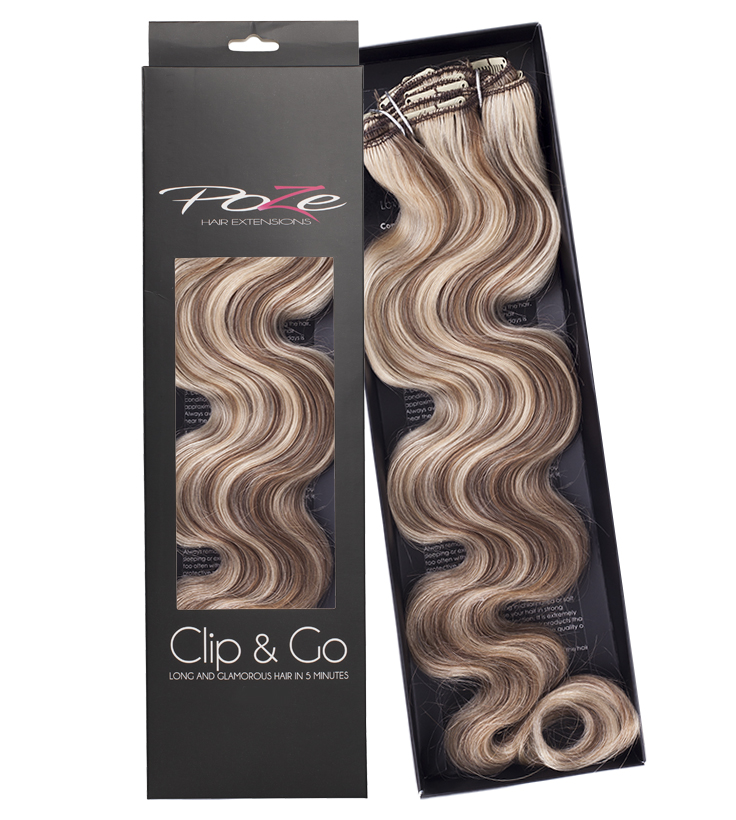 Poze Standard Wavy Clip & Go Hair Extensions - 125g Ash Mix 8A/10NV - 55cm