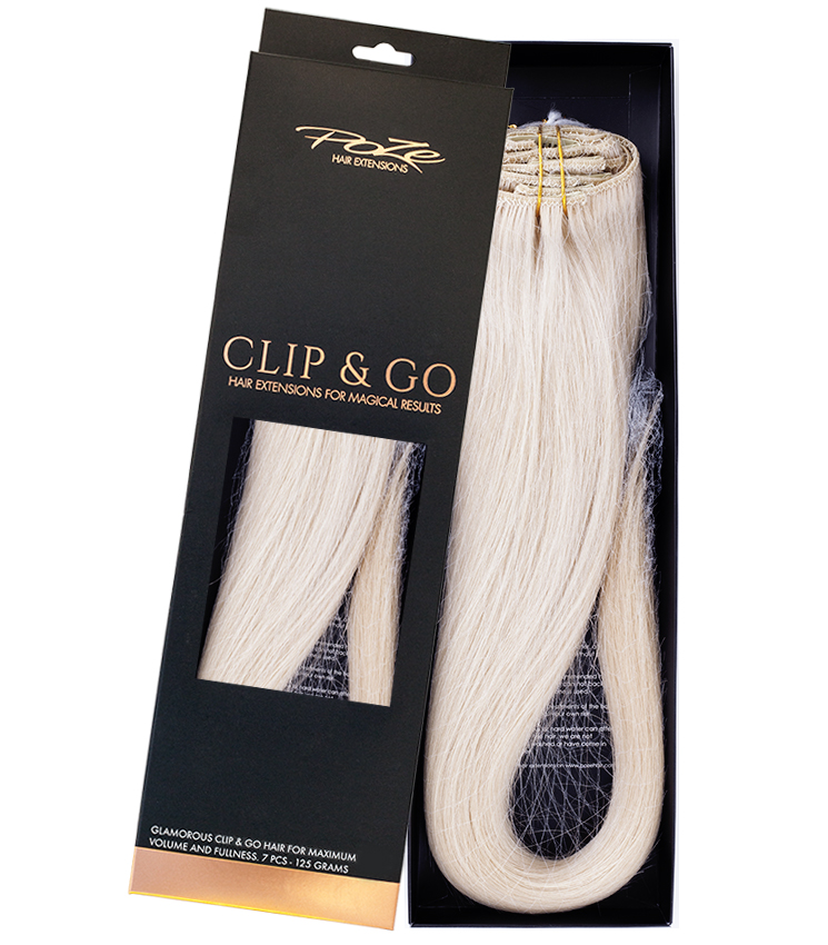 Poze Standard Clip & Go Hair Extensions - 125g Pure Blonde 12A - 50cm