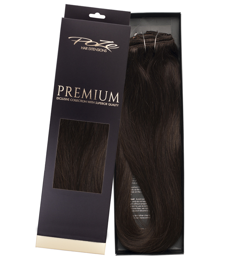 Poze Premium Hair Weft - 110g Dark Espresso Brown 2B - 50cm