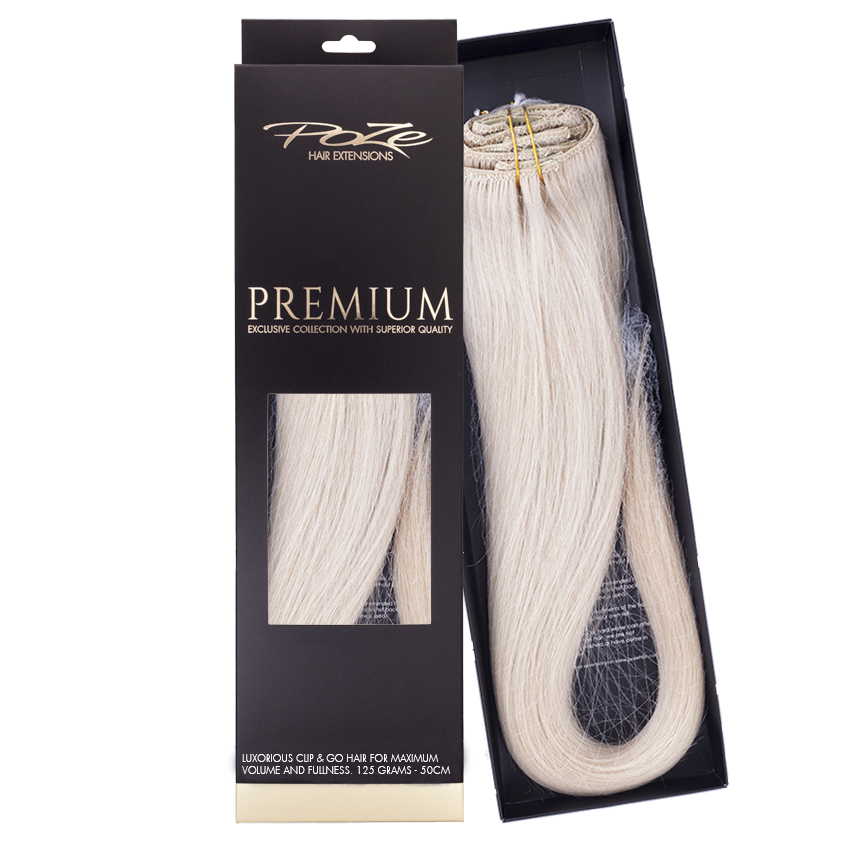 Poze Premium Clip & Go Hair Extensions - 125g 12NA Platinum - 40cm