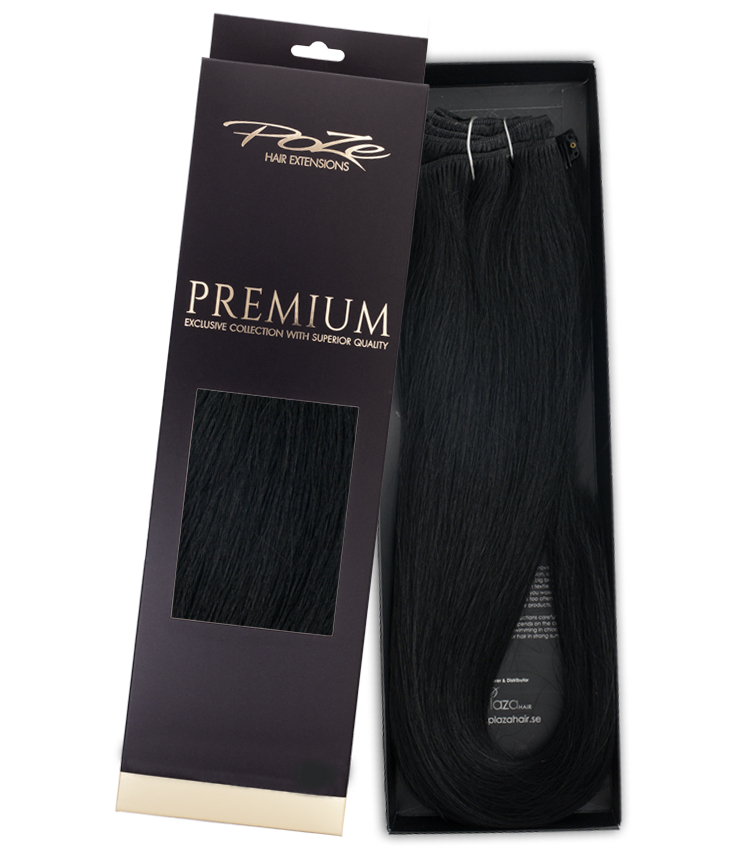 Poze Premium Hair Weft - 110g Midnight Black 1N - 50cm