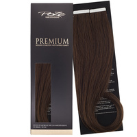 Poze Premium Tape On Hair Extensions - 50g 4B Chocolate Brown - 40cm