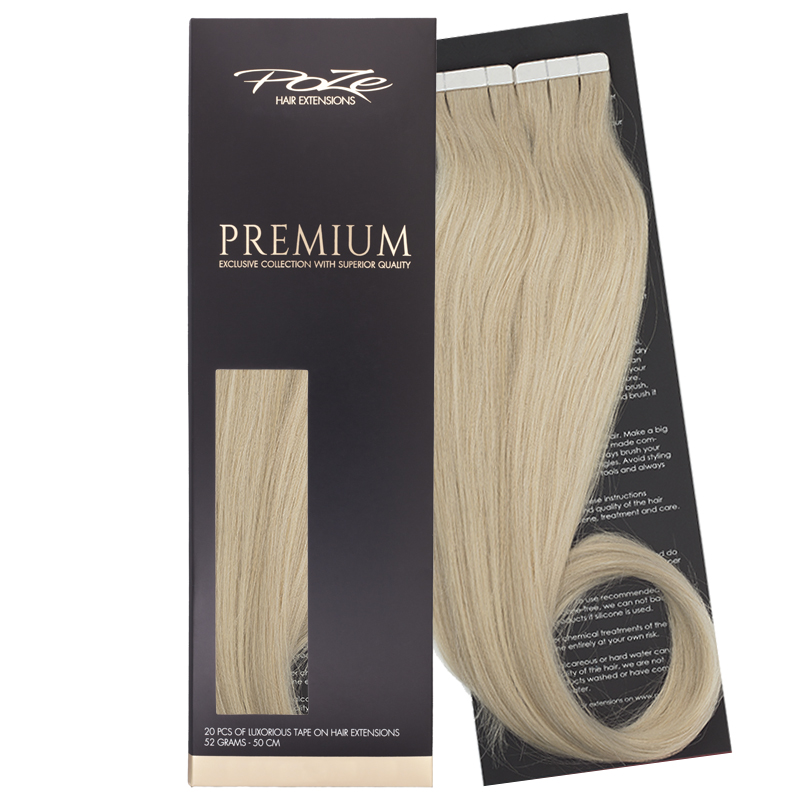 Poze Premium Tape On Hair Extensions - 52g 10NV Ash Blonde - 40cm