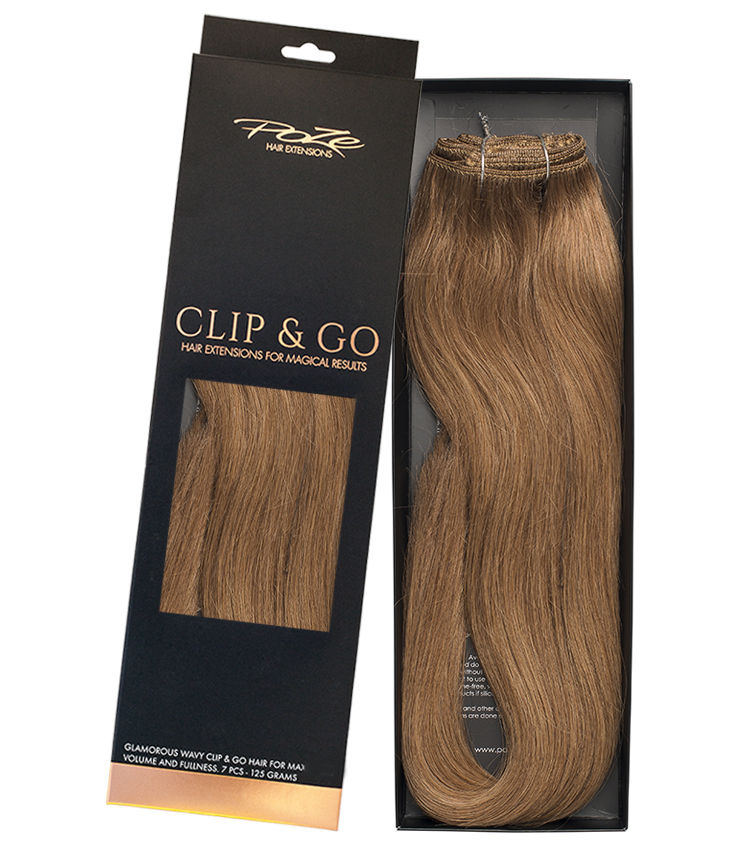 Poze Standard Clip & Go Hair Extensions - 125g Light Brown 8B - 40cm