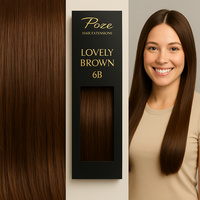 Poze Premium Hair Weft - 110g 6B Lovely Brown - 40cm