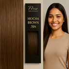 Poze Premium Tape On Hair Extensions - 50g Mocha brown 7BN - 60cm