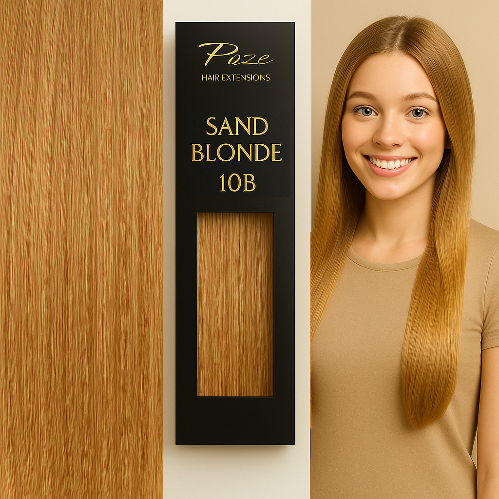 Poze Premium Hair Weft - 110g 10B Sand Blonde - 50cm