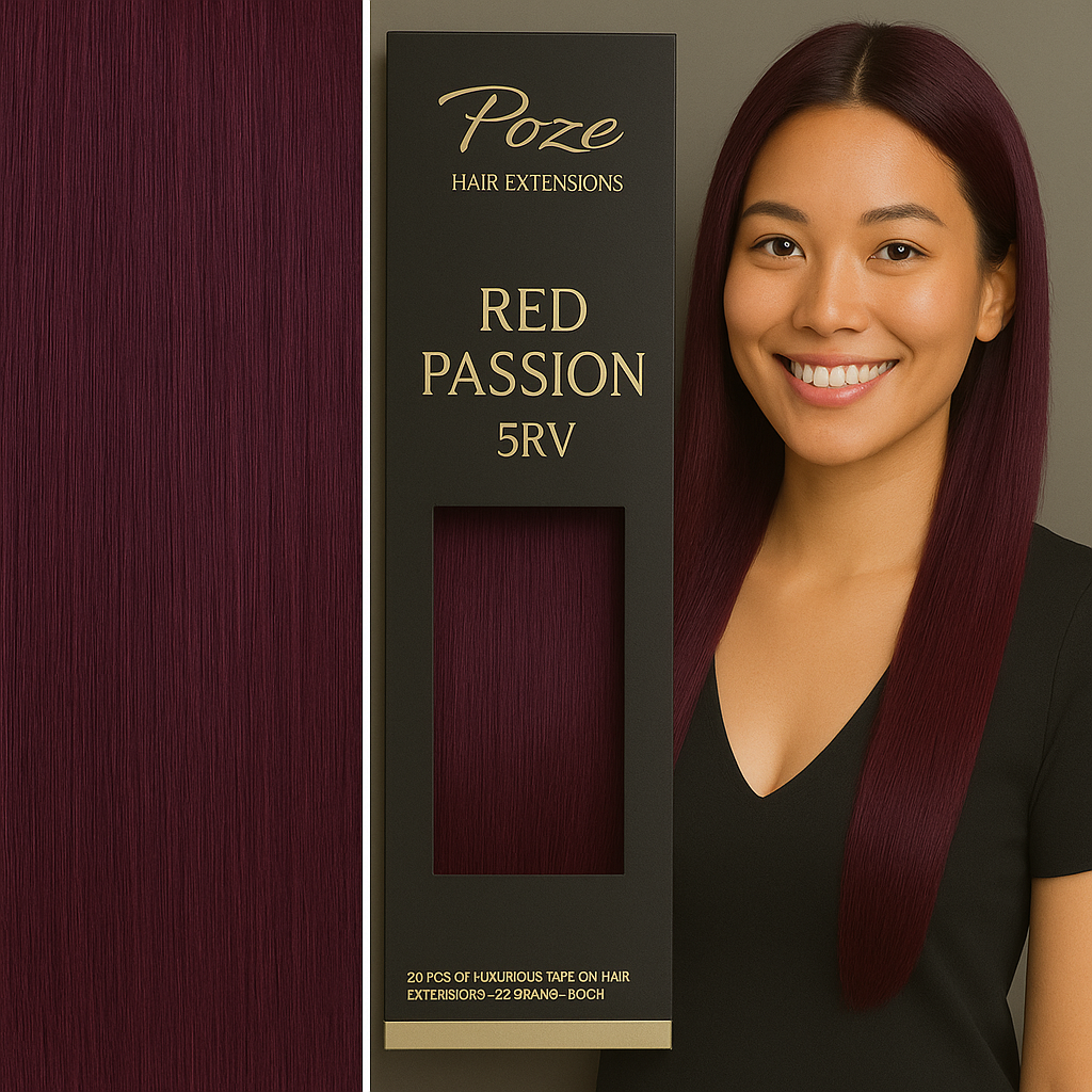 Poze Premium Clip & Go Hair Extensions - 125g Red Passion 5RV - 50cm