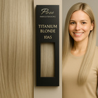 Poze Premium Clip & Go Hair Extensions - 125g 10AS Titanium Blonde - 50cm