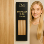 Poze Premium Clip & Go Hair Extensions - 125g Sunkissed Beige 12NA/10B - 50cm