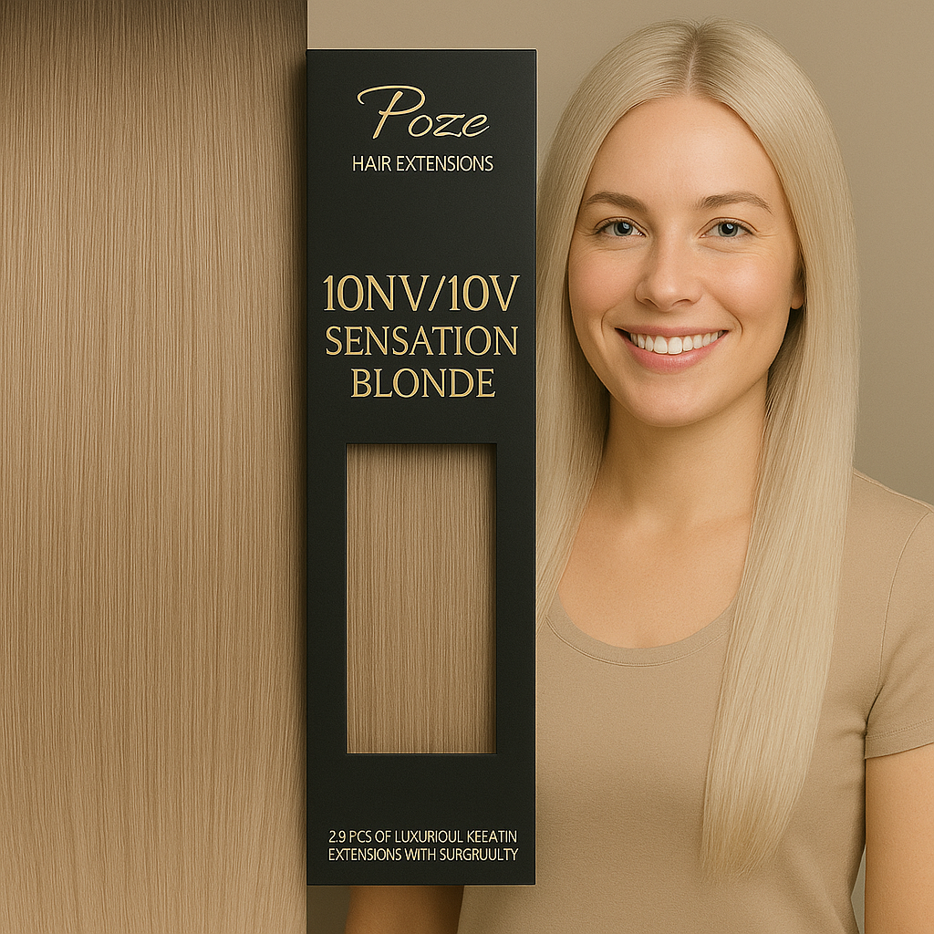 Poze Premium Hair Weft - 110g 10NV/10V Sensation Blonde - 40cm