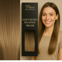Poze Standard Wire & Clip Extensions - 130g Sandy Brown Balayage 7BN/10B - 50cm
