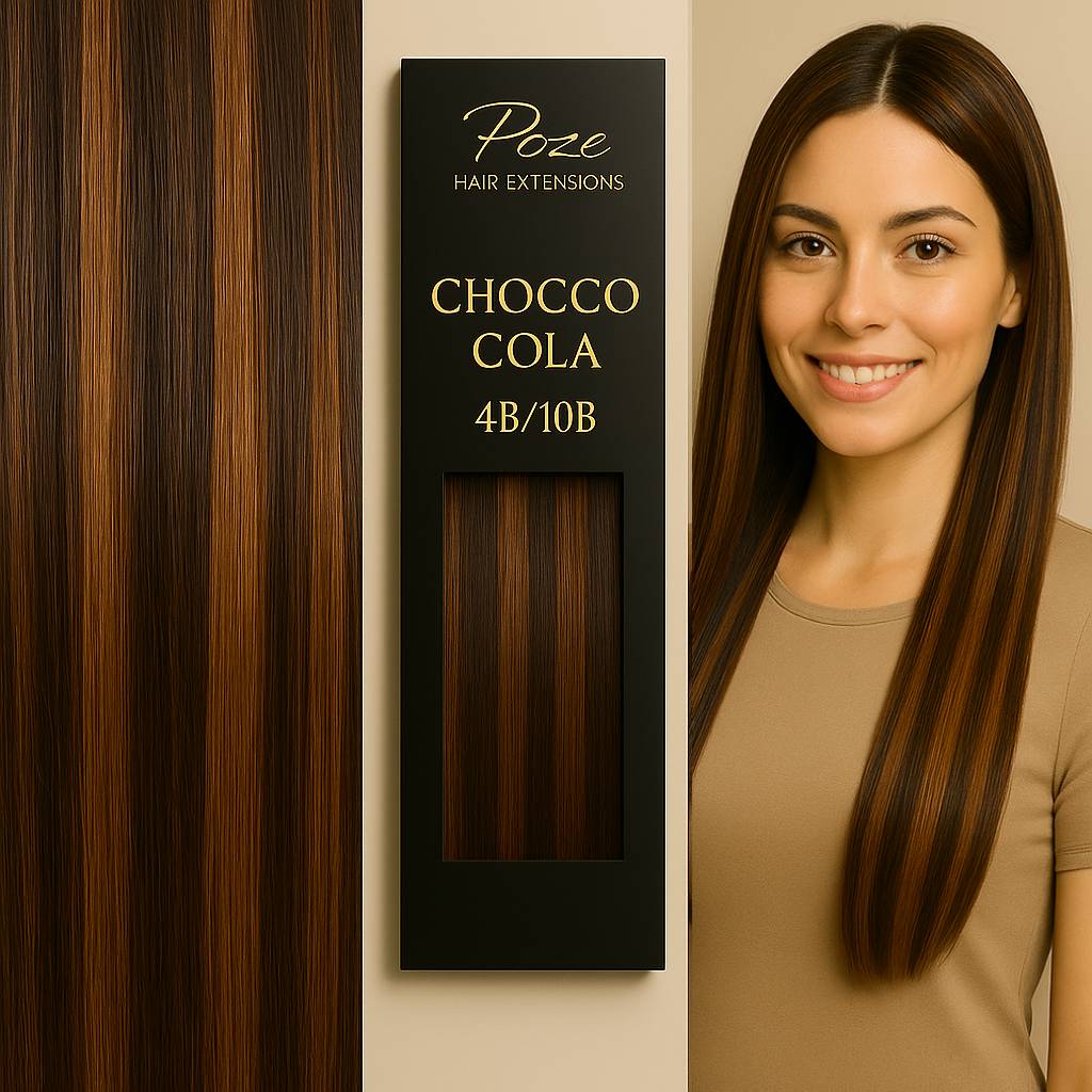 Poze Standard Clip & Go Hair Extensions - 110g Chocco Cola 4B/10B - 50cm